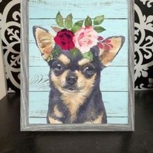 Framed 8x10 Chihuahua Dog Print